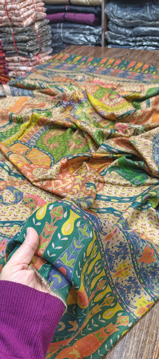 Pashmina woollen qalamkar shawls