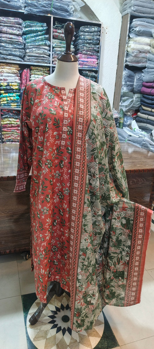 Bin saeed khaddar stiched 3 pc