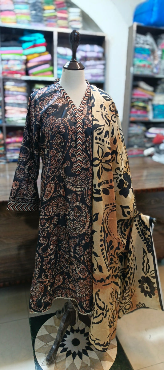 Safina premium lawn farshi shalwar 3 pc