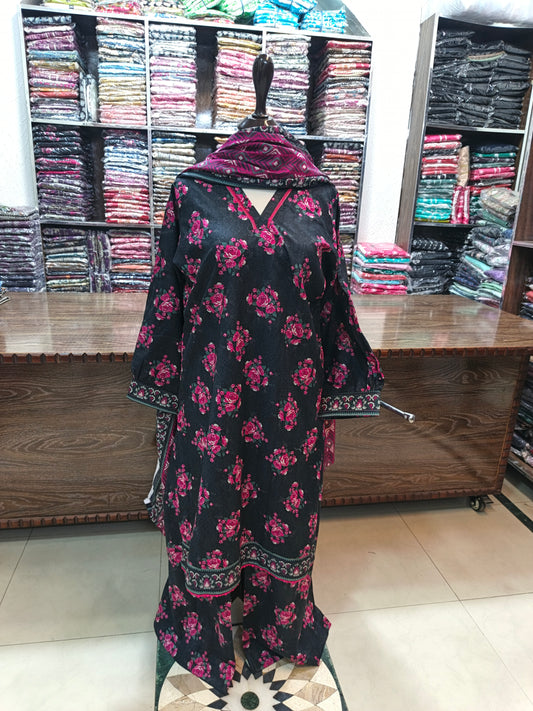 Binsaeed premium lawn stiched 2 pc blkplazo
