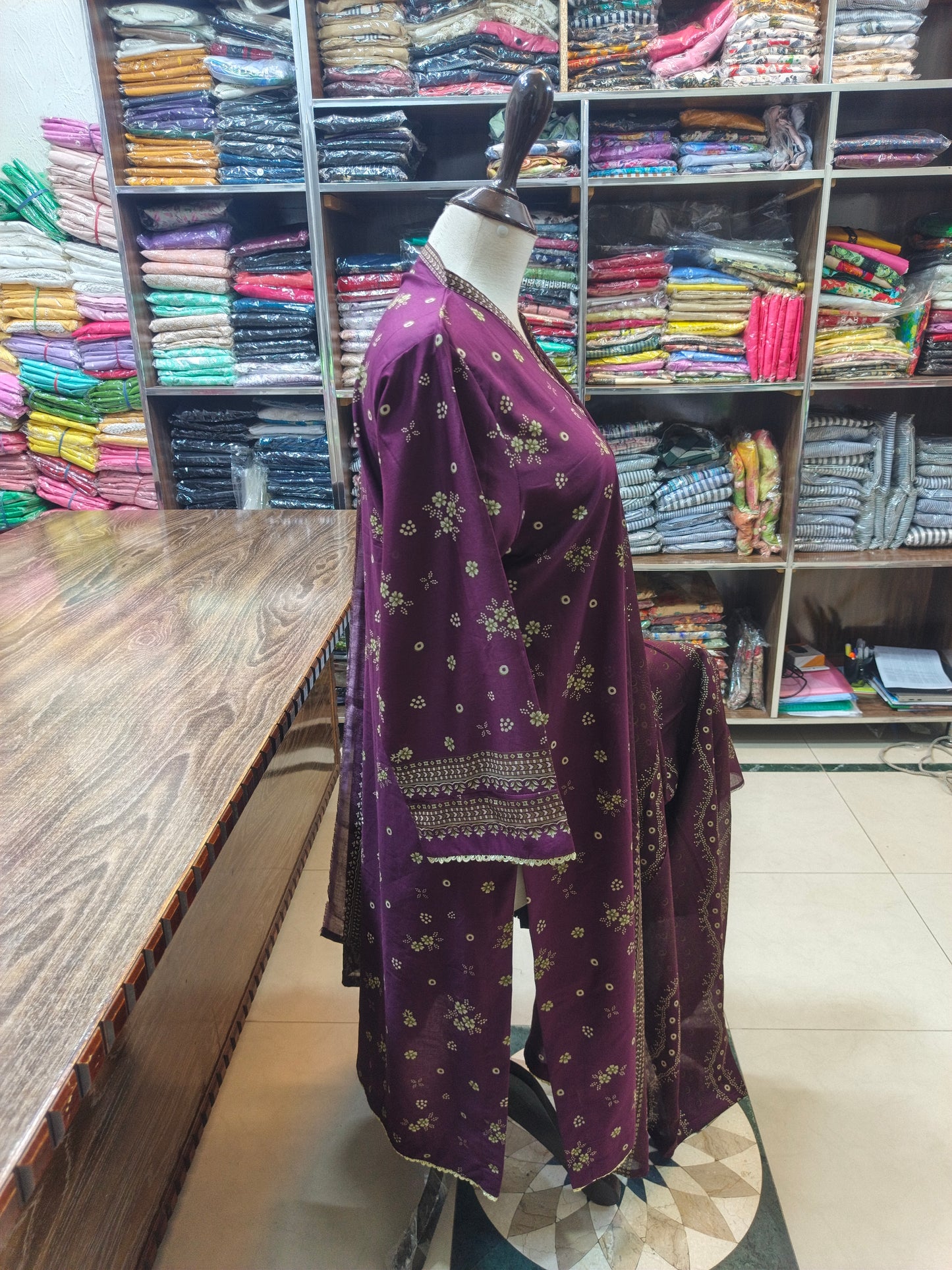 Binsaeed premium lawn stiched shirt trouser 3pc klv
