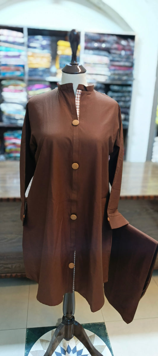 Bin Saeed solid khadder co ord set 2 pc