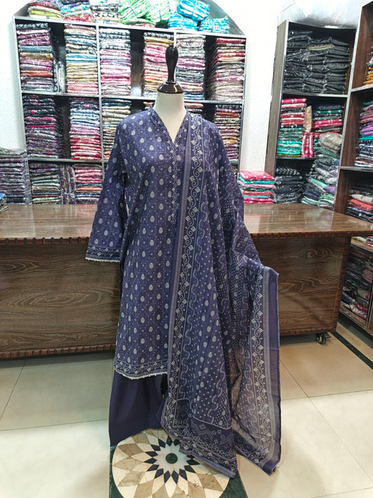 Binsaeed premium lawn stiched shalwar kameez 3pc volet