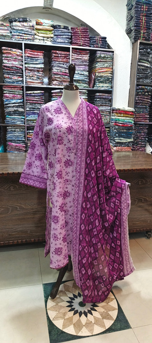 Safina premium lawn stiched shirt trouser 3pc llcflra