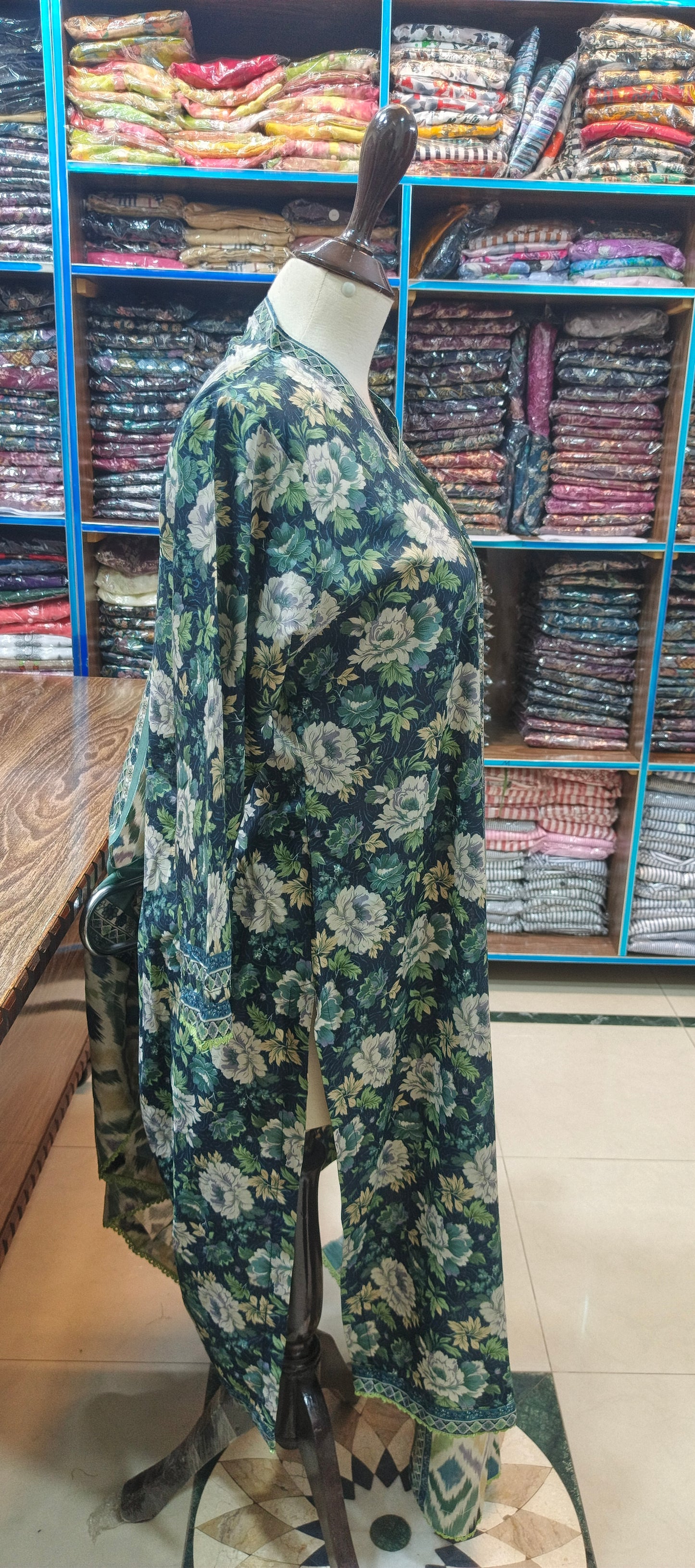 Bin saeed premium lawn stiched long shirt trouser 3 pc