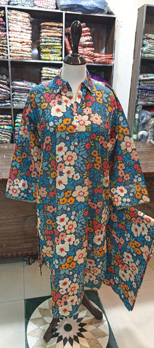 Khaddar stiched shalwar kameez 2 pc