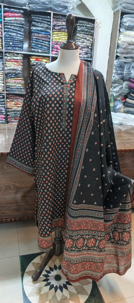 Bin saeed khaddar shalwar kameez 3 pc