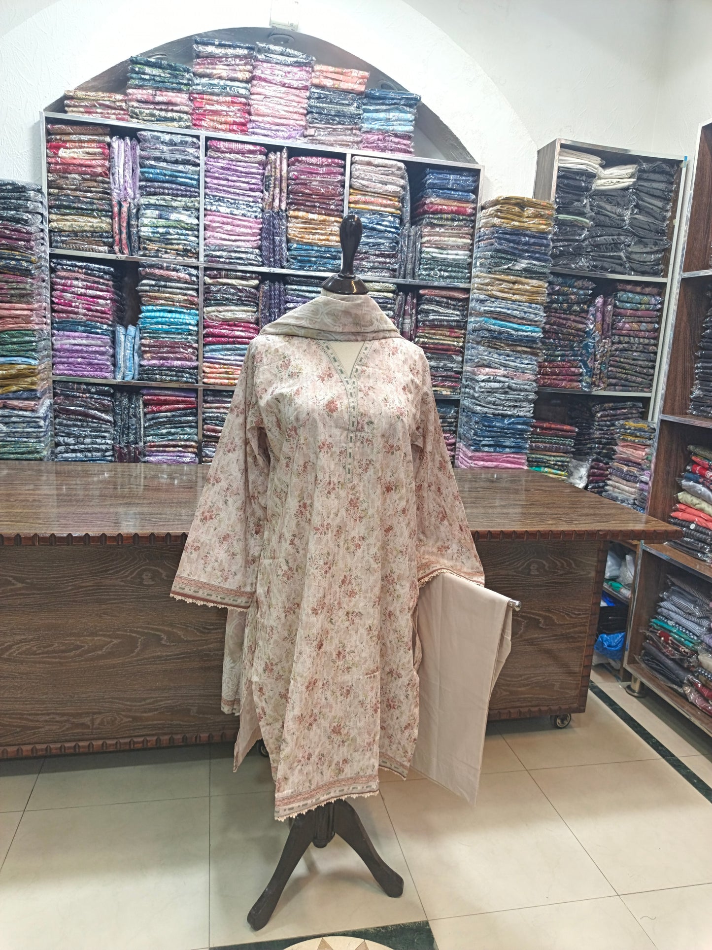 Bin saeed premium lawn stiched shirt trouser 3pc sftskn