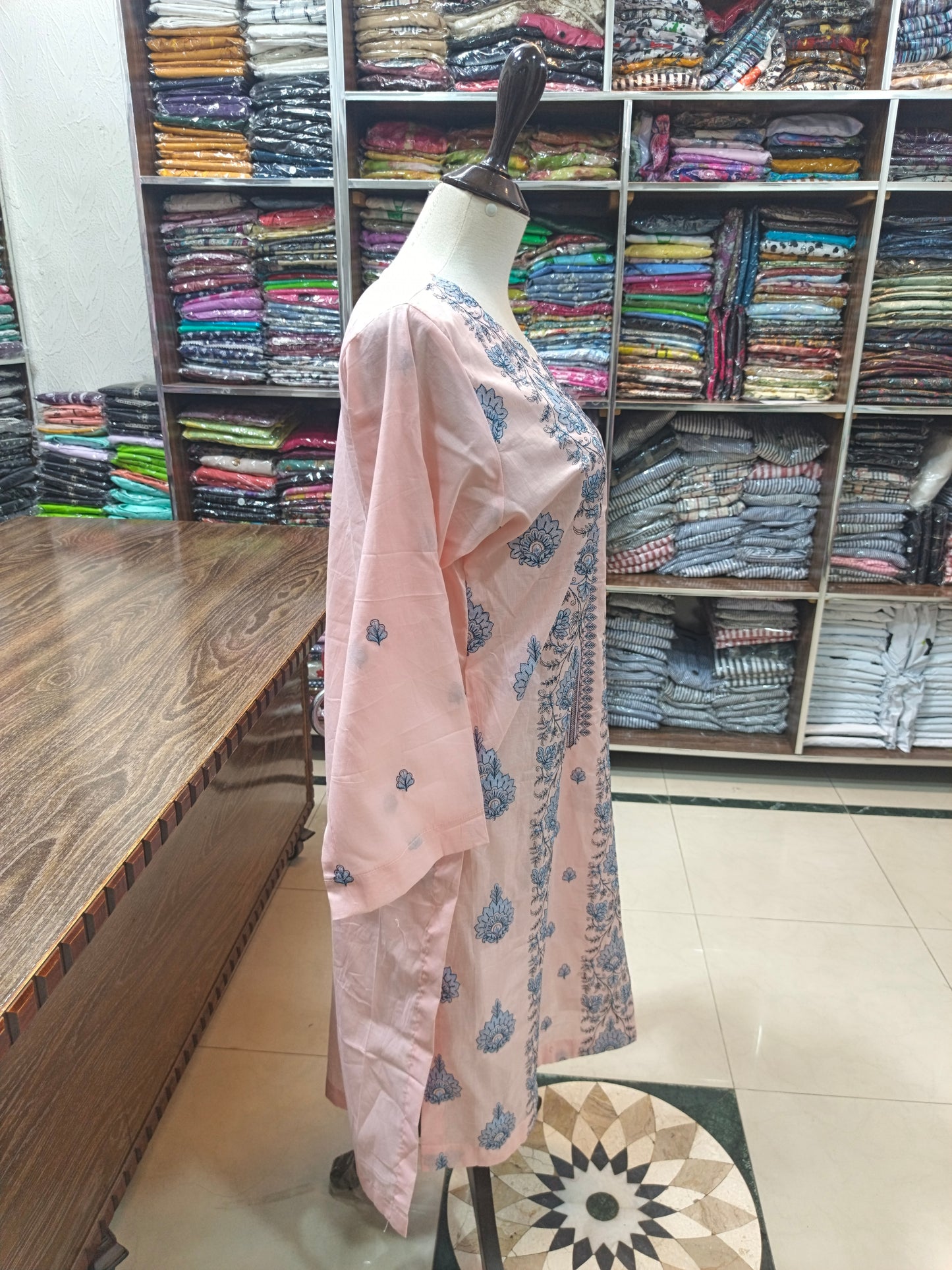 Breeze embroidered lawn stiched long shirt trouser 2pc pnkpnl