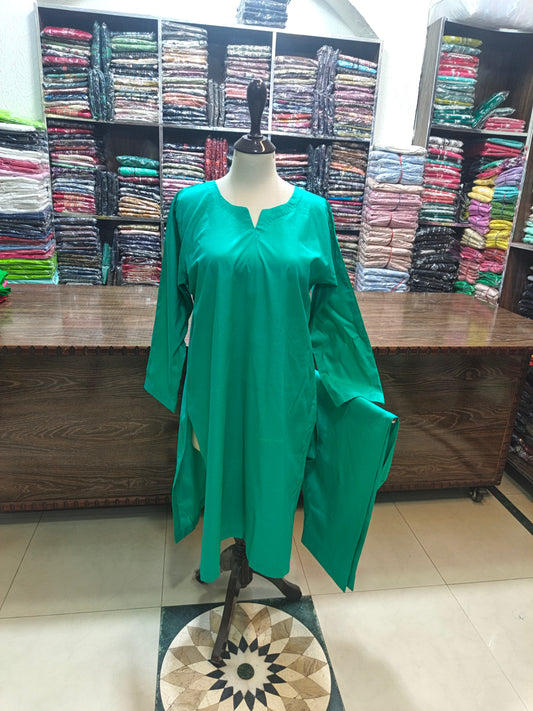 Solid pure lawn stiched shalwar kameez 2 pc cgrn