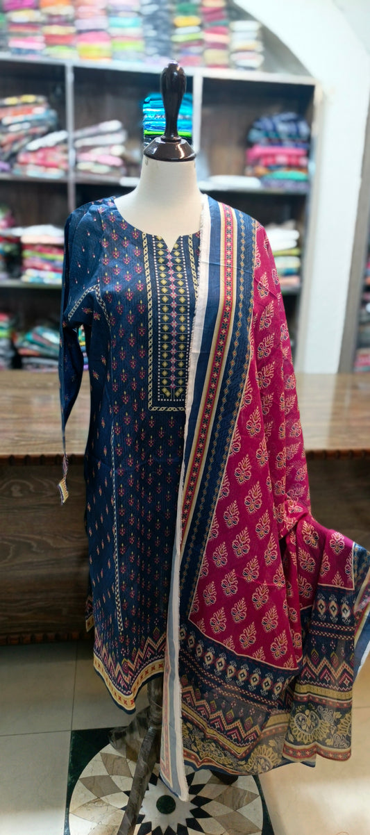 Safina premium lawn farshi shalwar 3 pc