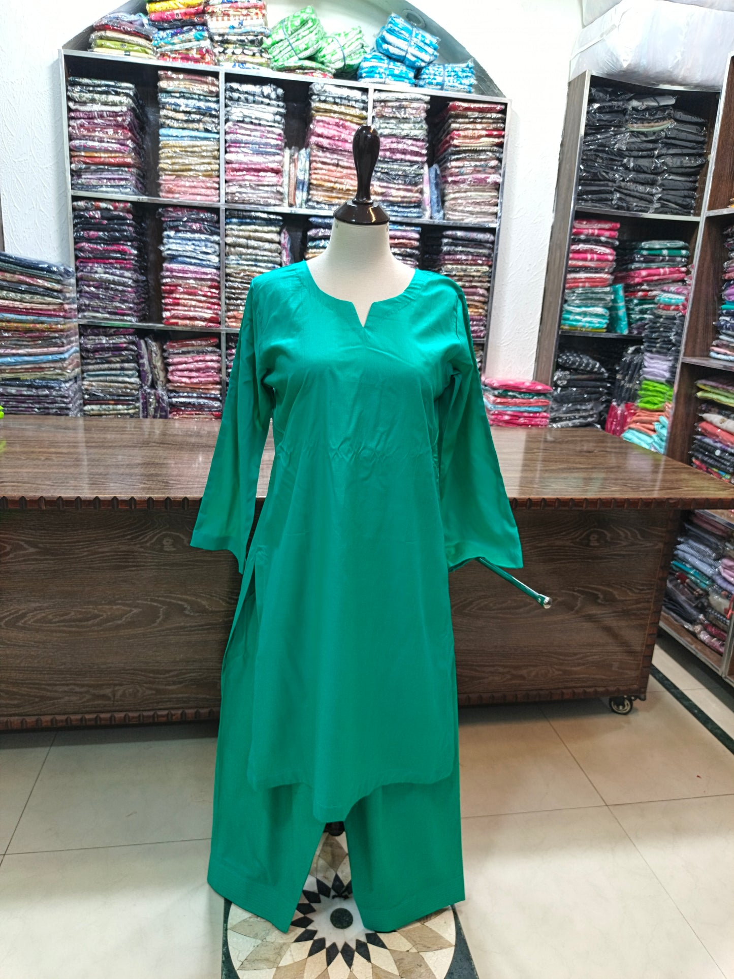 Solid pure lawn stiched shalwar kameez 2 pc egrn