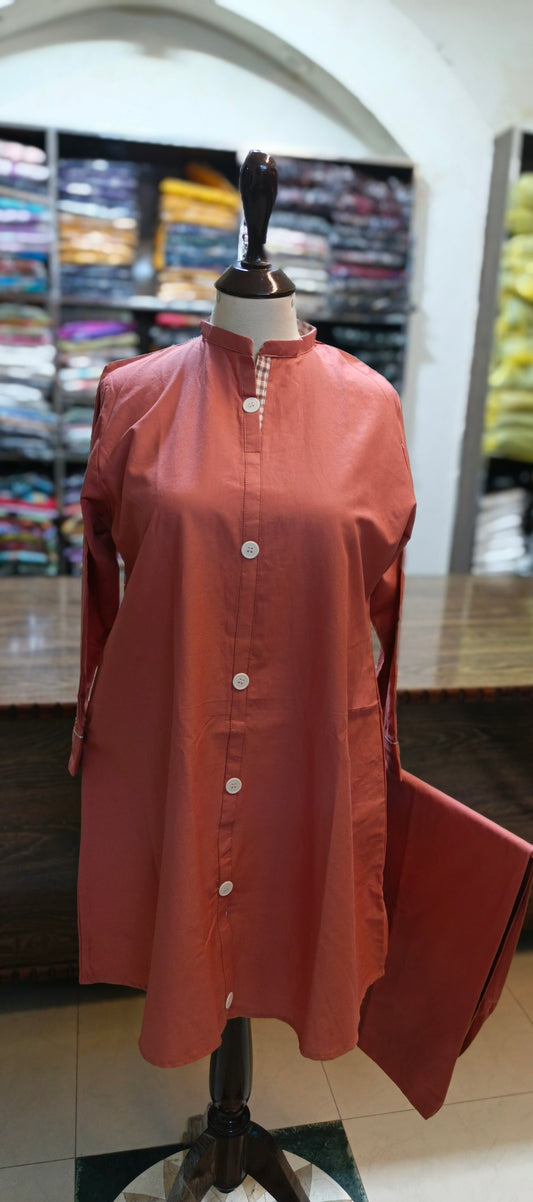 Bin Saeed solid khadder co ord set 2 pc