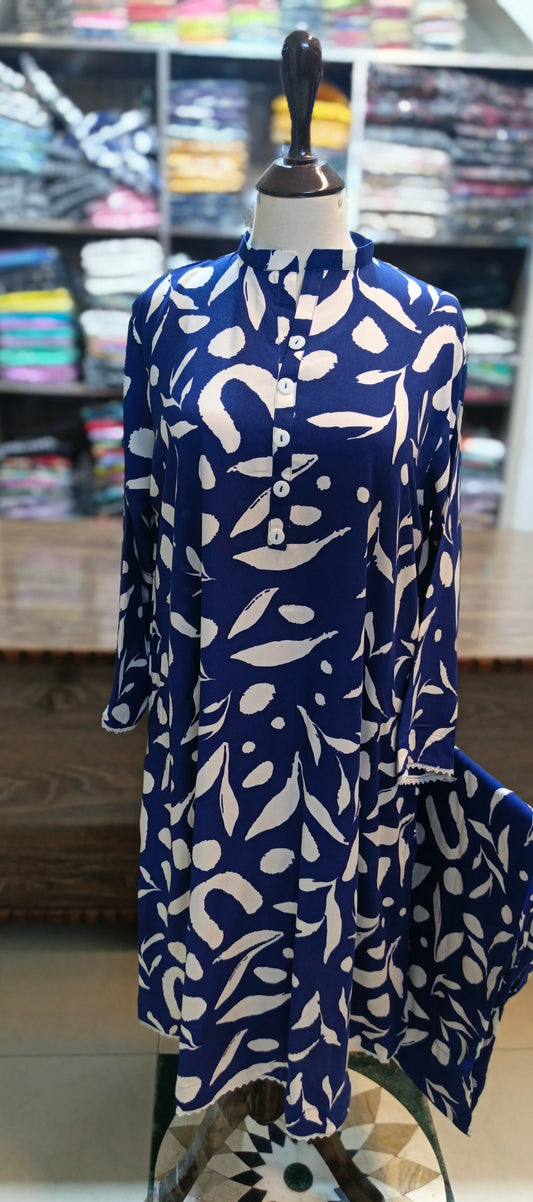 Linen frock set 2 pc
