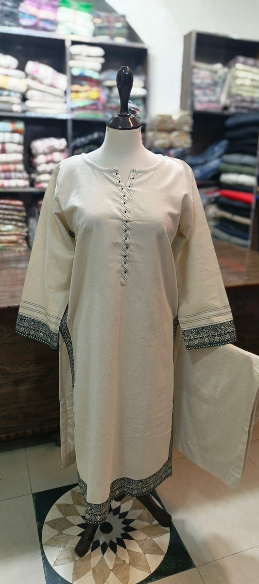 Karandi khaddar stiched 2 pc bk