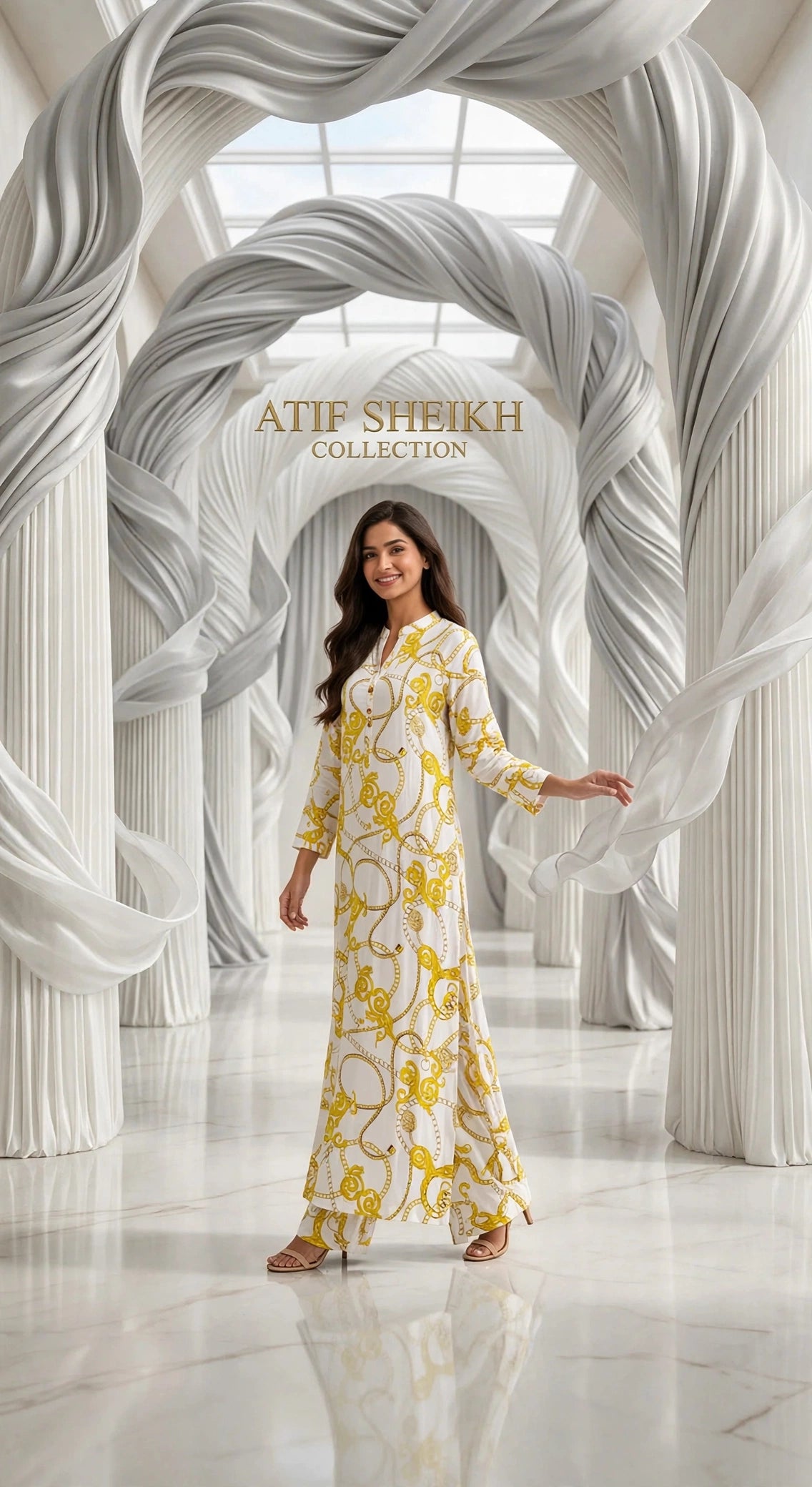 Linen long shirt stiched shirt trouser 2pc goldchn