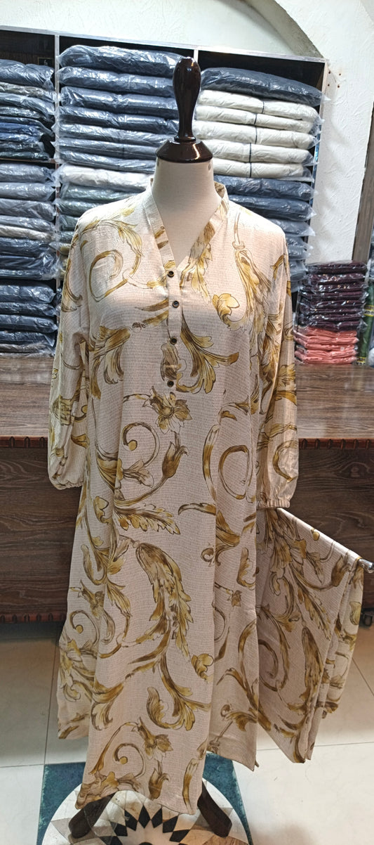 Silk A line stiched 2 pc