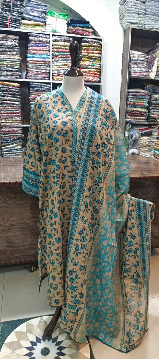 Bin saeed lawn long shirt trouser stiched 3 pc