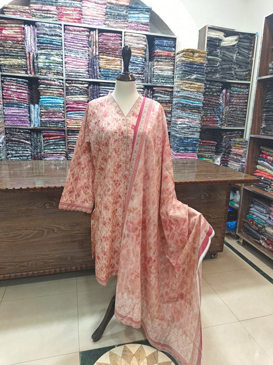 Bin saeed premium lawn stiched shirt trouser 3pc sftpch