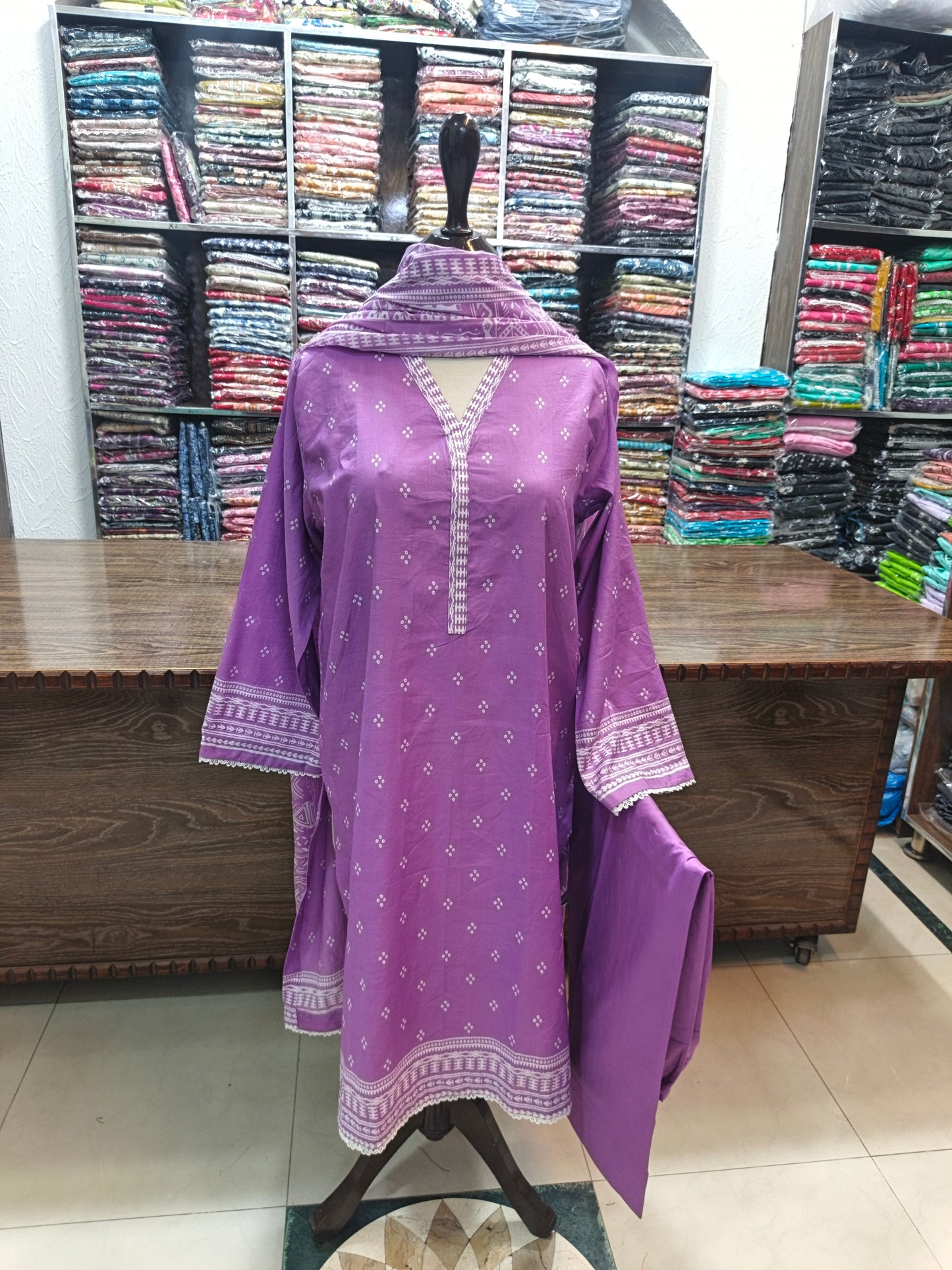 Binsaeed premium lawn stiched shalwar kameez 3pc llacn