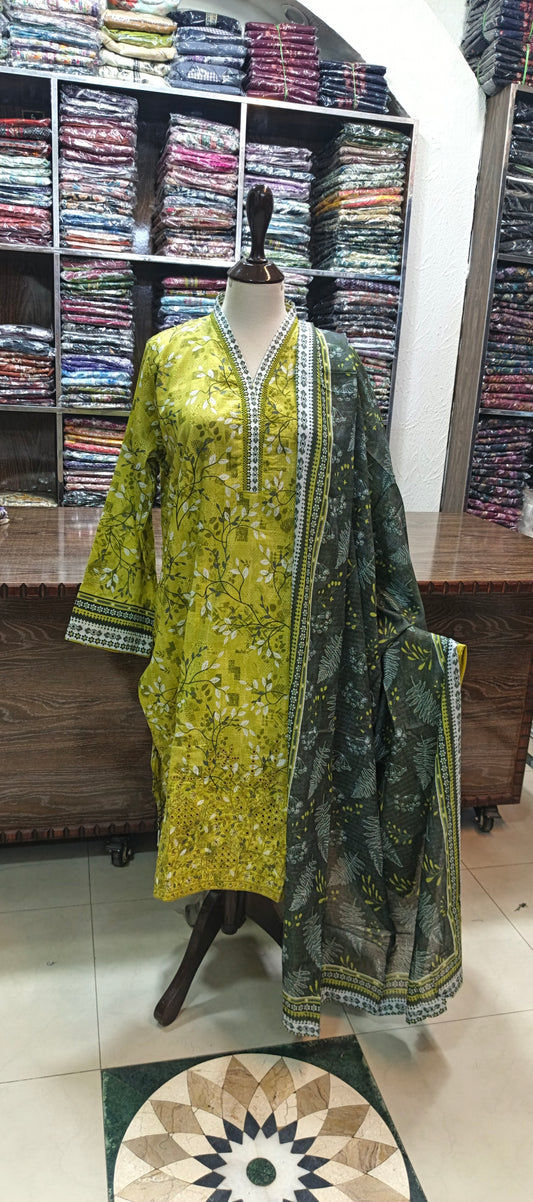 Hz premium lawn stiched shalwar kameez 3 pc mhdi