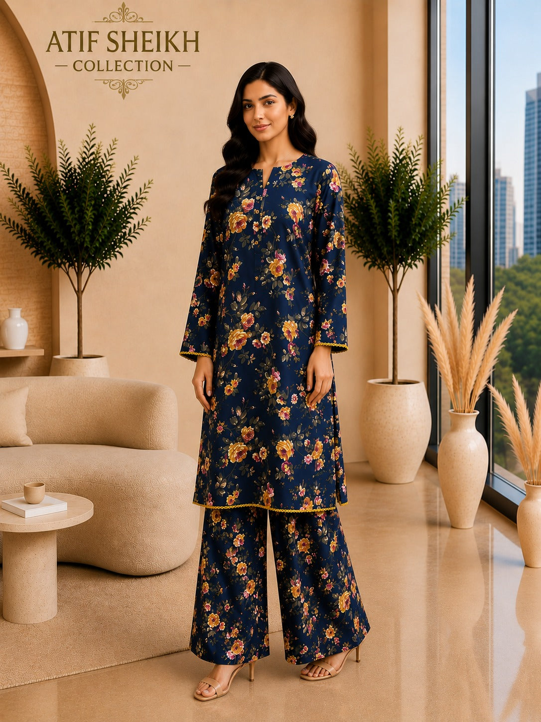 Linen stiched shalwar kameez 2 pc nvyskin