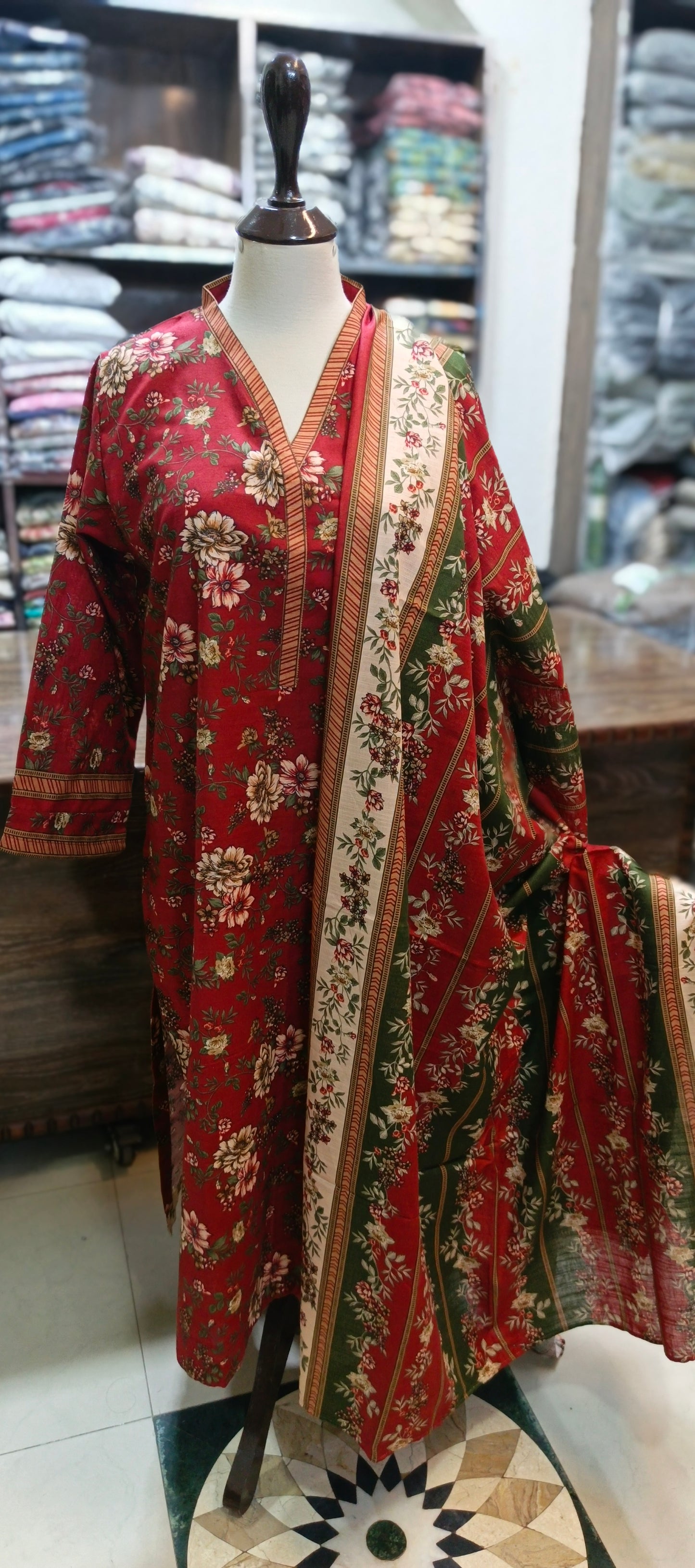 Bin Saeed khaddar TROUSER SHIRT 3 pc