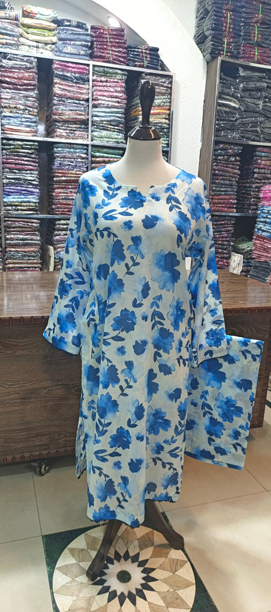 Bin saeed lawn stiched shirt trouser 2 pc skynvy