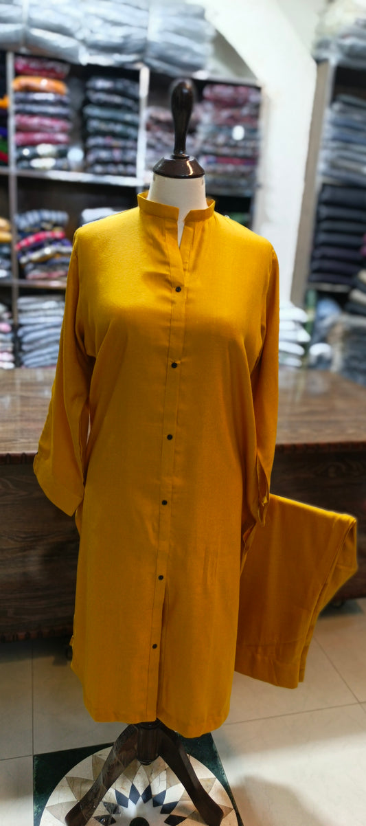 Peach leather zari co ord set