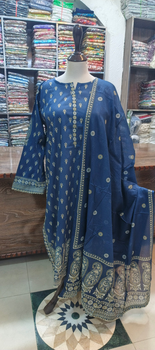 Bin saeed premium lawn stiched shalwar kameez 3 pc