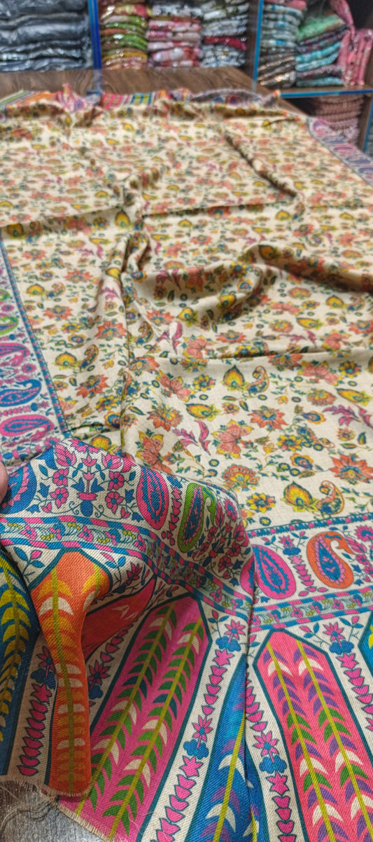 Pashmina woollen qalamkar shawls