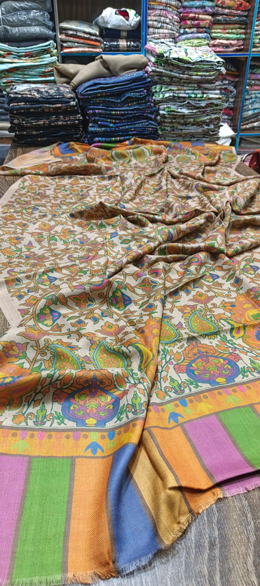 Pashmina woollen qalamkar shawls
