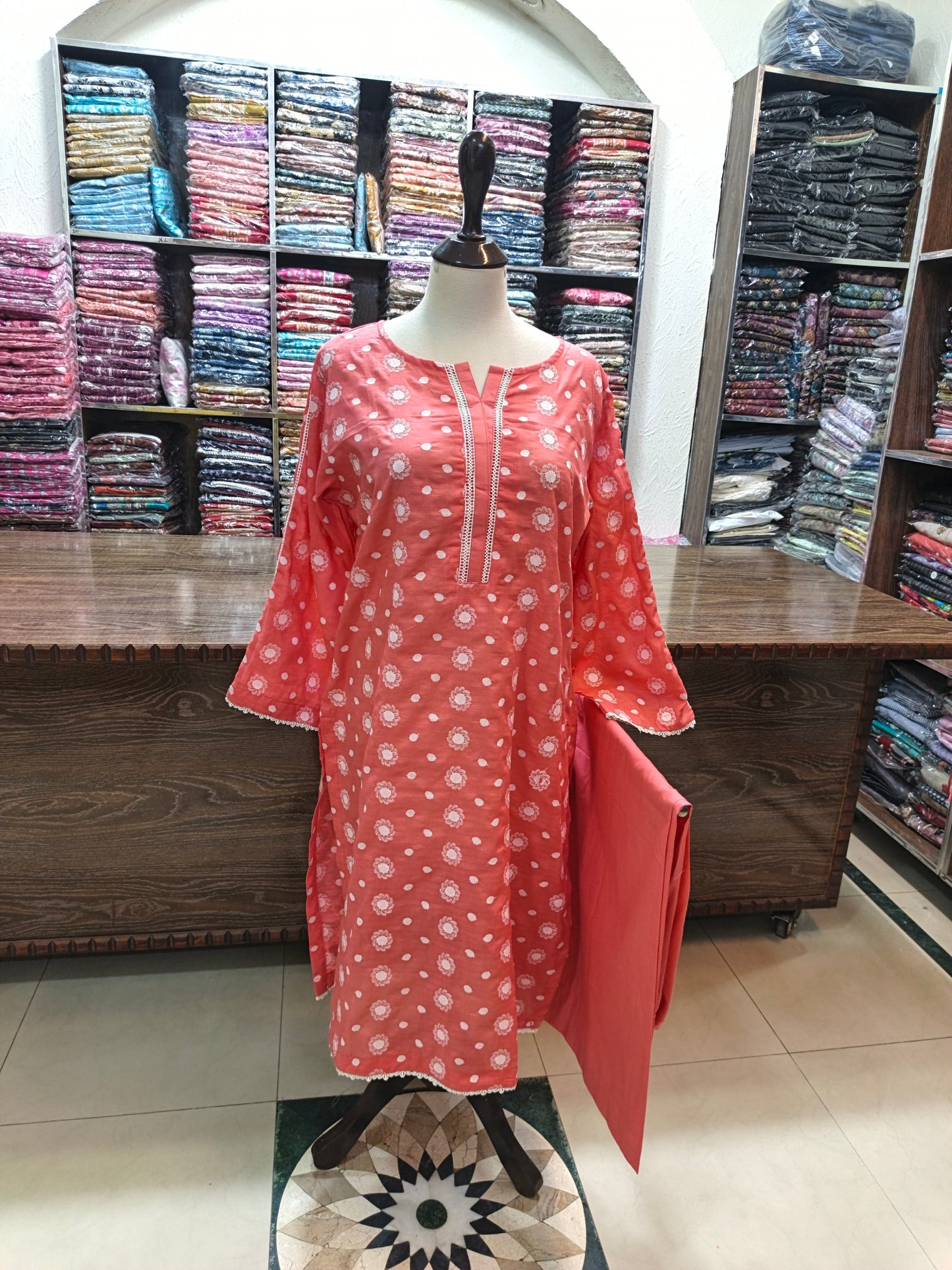 Lawn embroidered stiched shirt trouser 2pc pch
