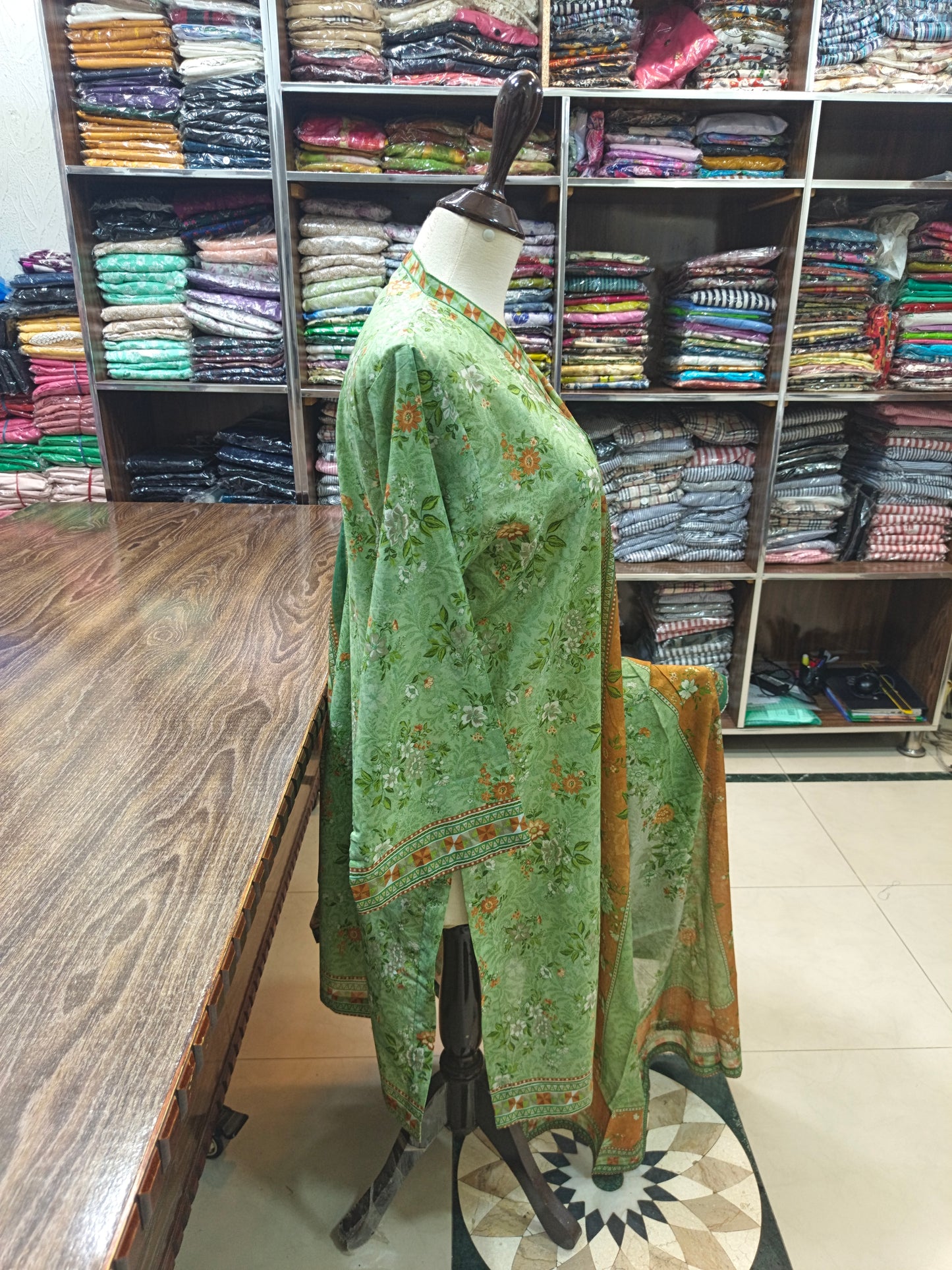 Binsaeed premium lawn stiched shalwar kameez 3 pc Agren