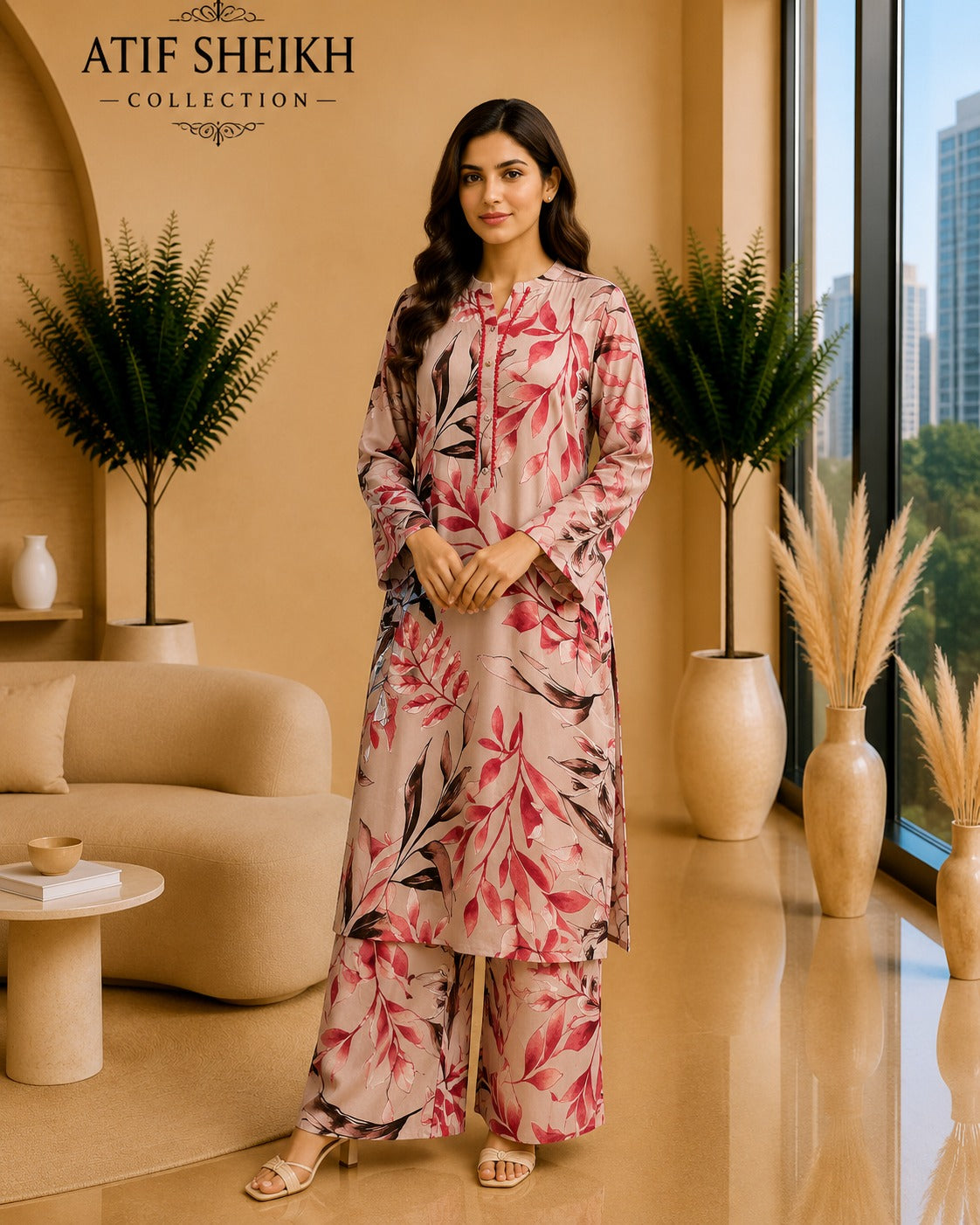 Linen shalwar kameez stiched 2pc skinred