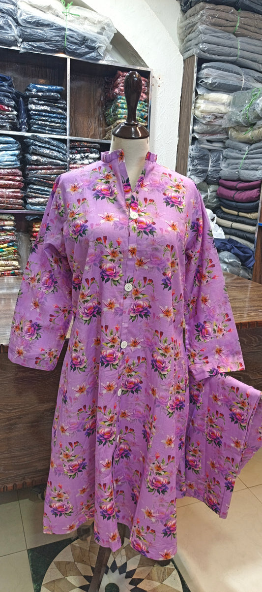 Khaddar A line stiched 2 pc