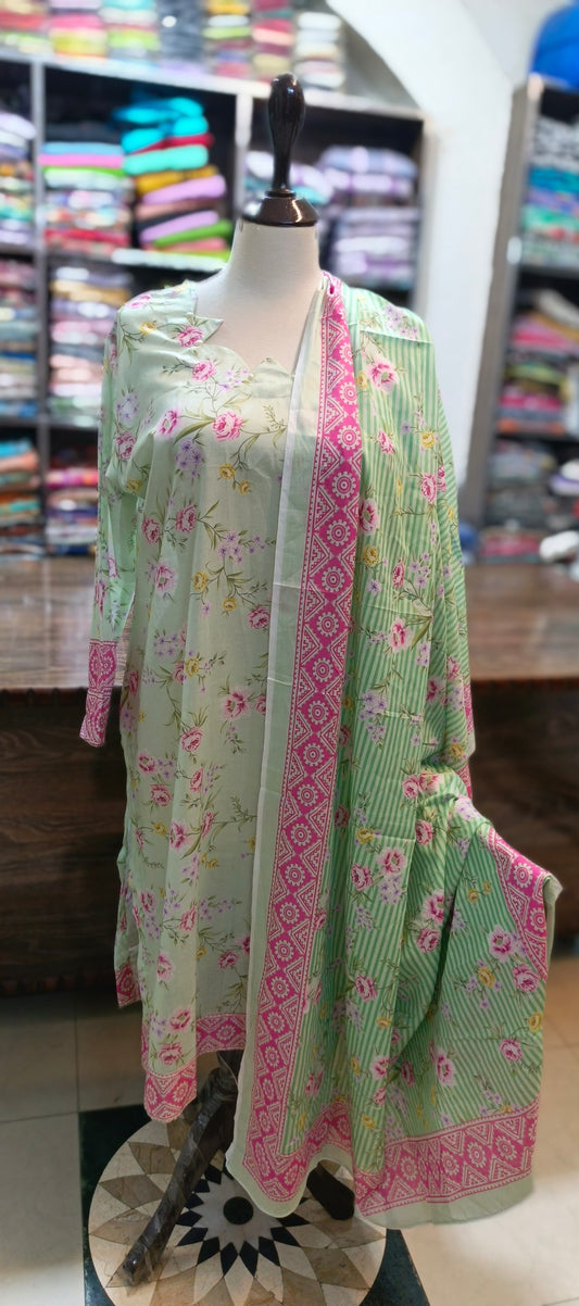 Safina premium lawn farshi shalwar 3 pc
