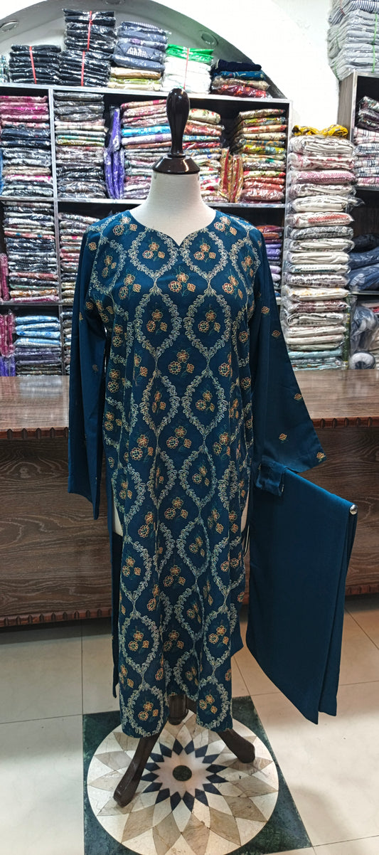 Karandi mid summer embroidered stiched 2 pc