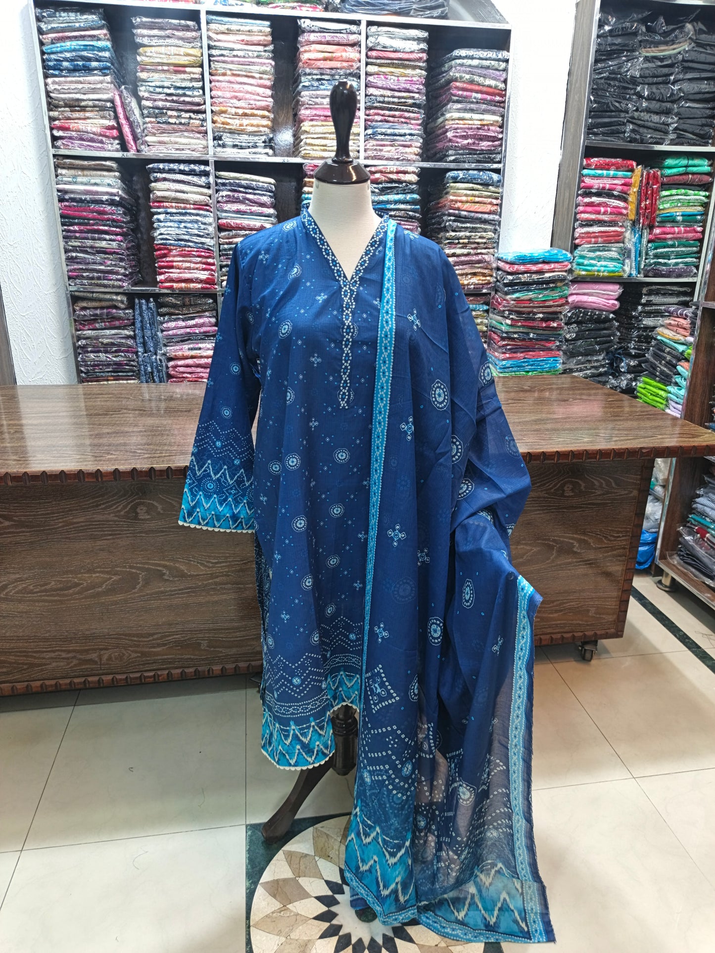 Binsaeed premium lawn stiched shalwar kameez 3 pc rylchun