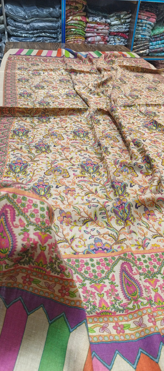 Pashmina woollen qalamkar shawls