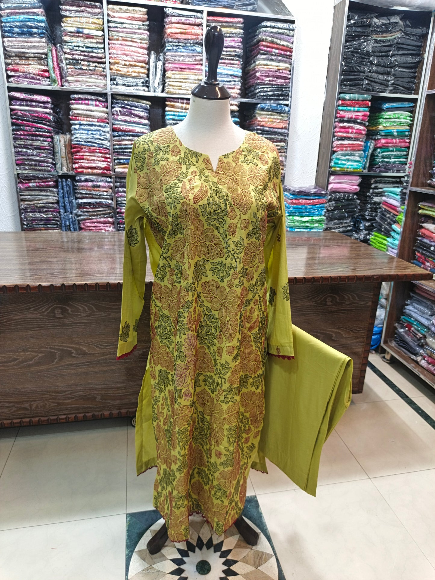 Breeze embroidered lawn stiched long shirt trouser 2 pc dnibr