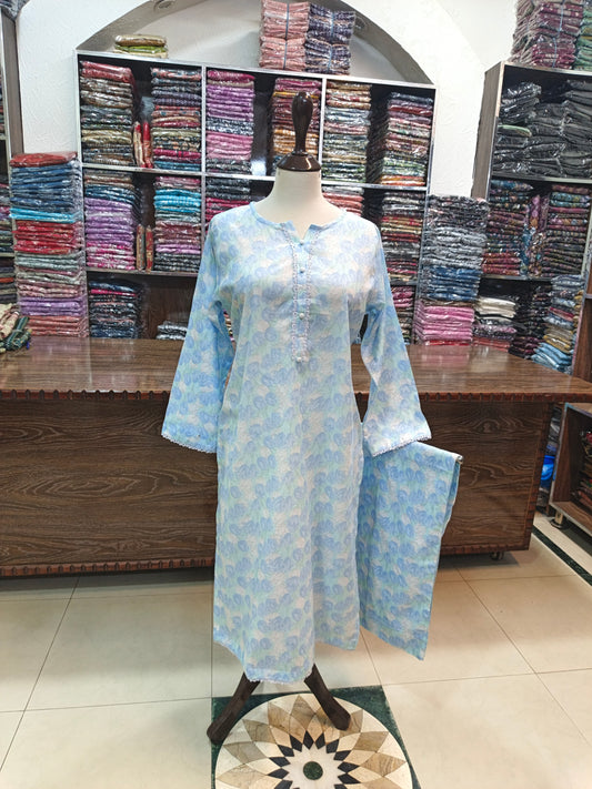premium lawn stiched shirt trouser 2 pc ice