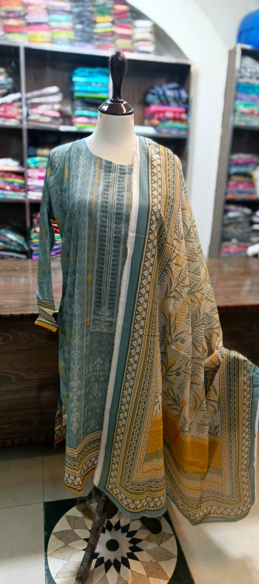 Safina premium lawn farshi shalwar 3 pc