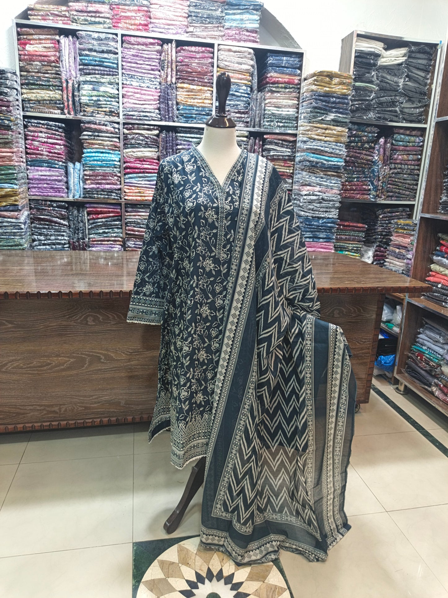 Binsaeed premium lawn stiched shalwar kameez 3pc mogfl