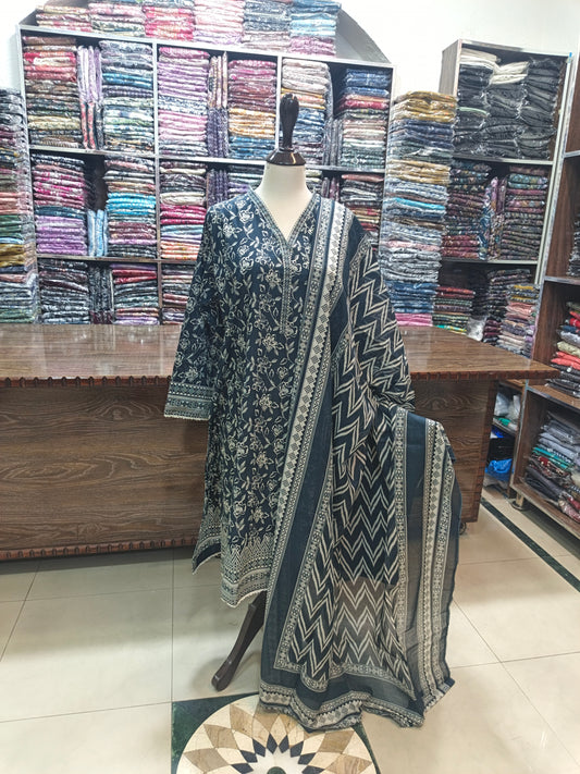 Binsaeed premium lawn stiched shalwar kameez 3pc mogfl