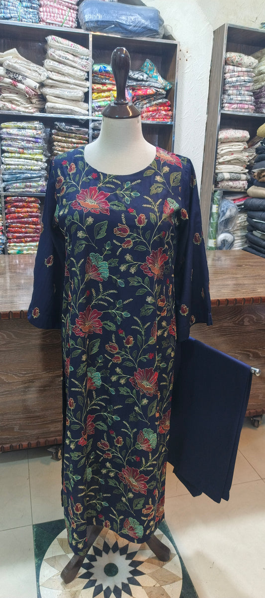 Karandi mid summer embroidered stiched 2 pc nvyR