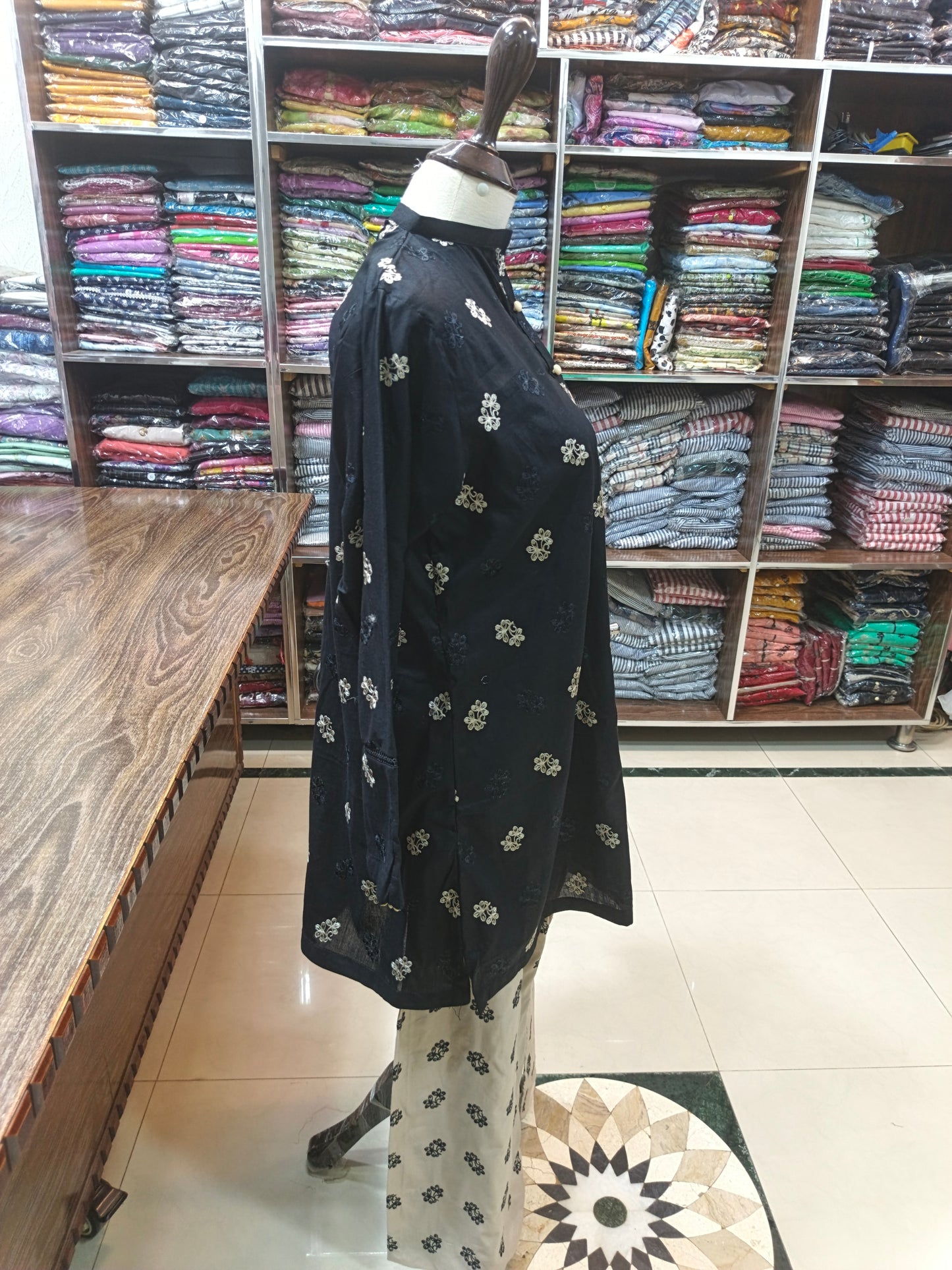 Breeze embroidered stiched lawn short shirt trouser 2 pc blk