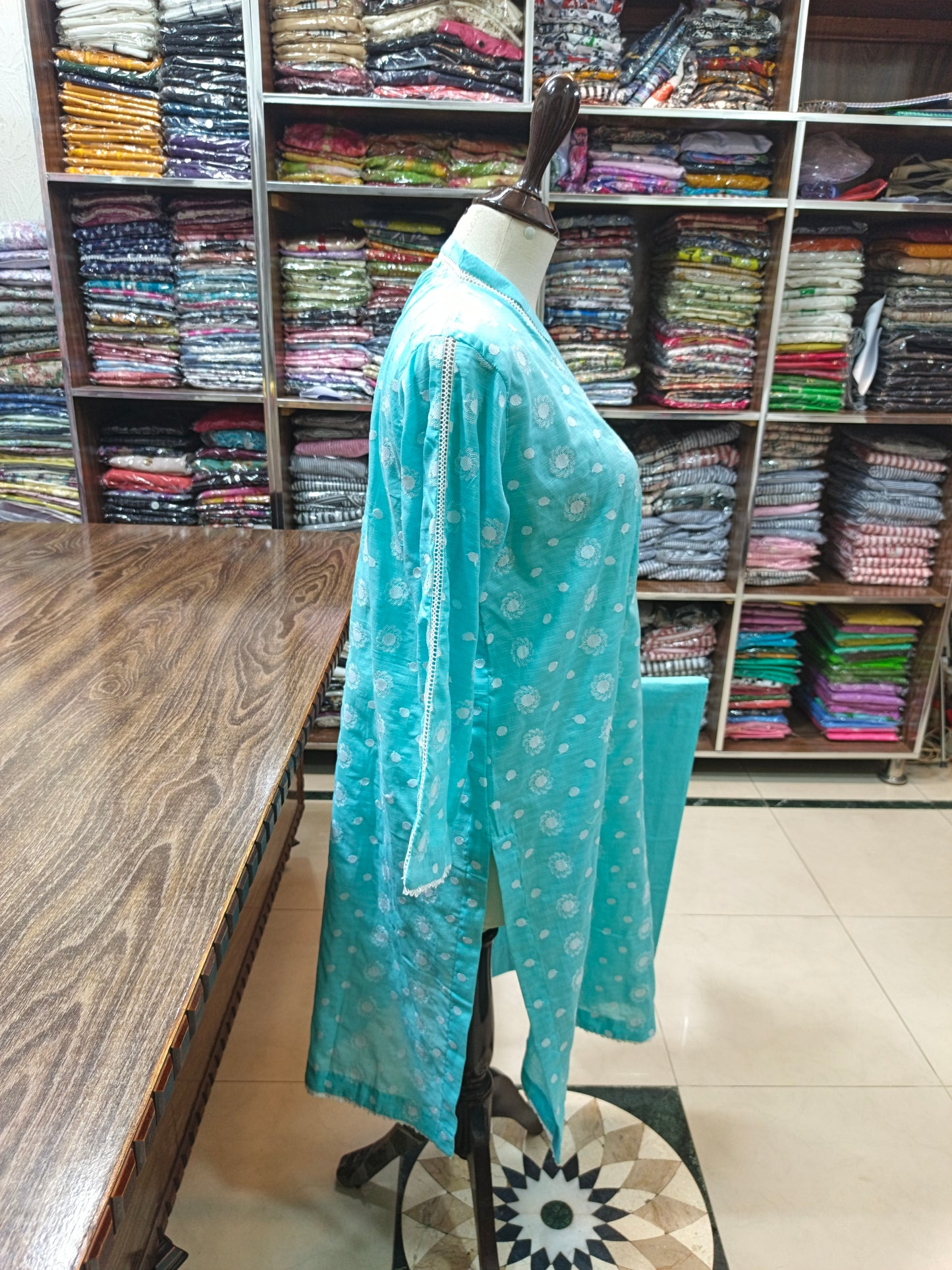 Lawn embroidered stiched shirt trouser 2pc ice