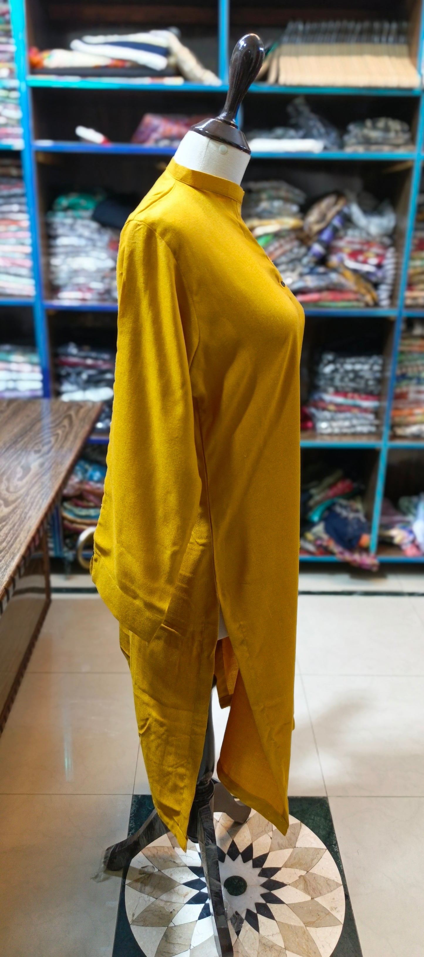 Peach leather zari co ord set