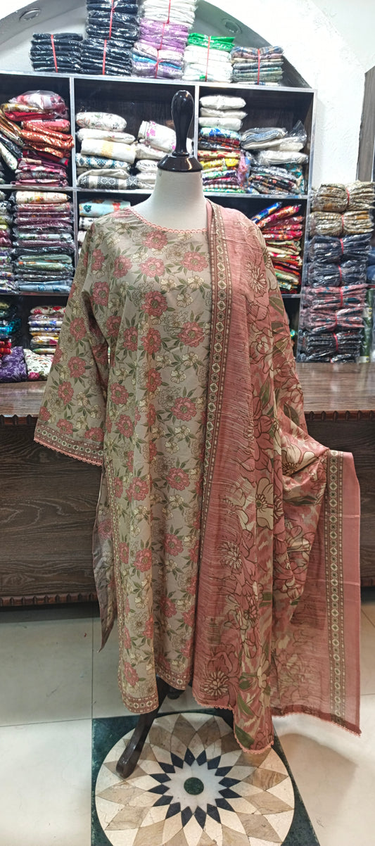 Bin saeed premium lawn stiched shirt trouser 3 pc